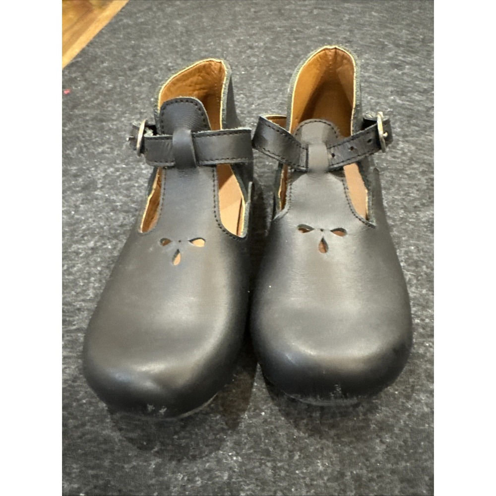 Adelisa & Co Dusty Black Dalia Leather T Bar Mary Jane Shoes Girls Size 30 US 12